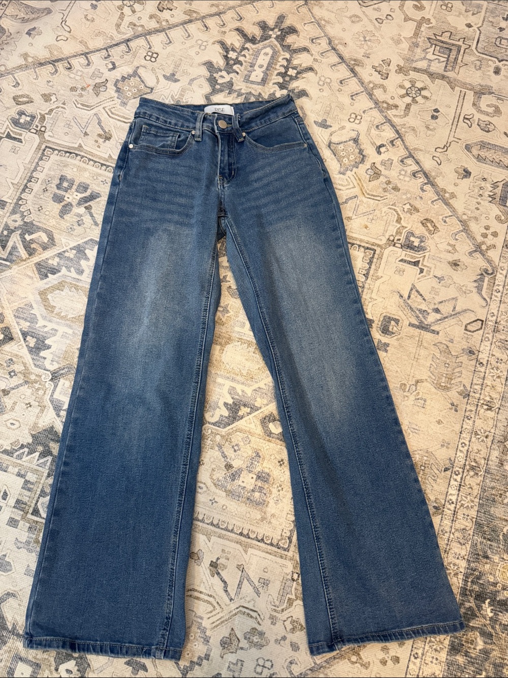 Rise Supply Co High Rise Wide Leg Jeans 00 Medium Wash 90s Denim